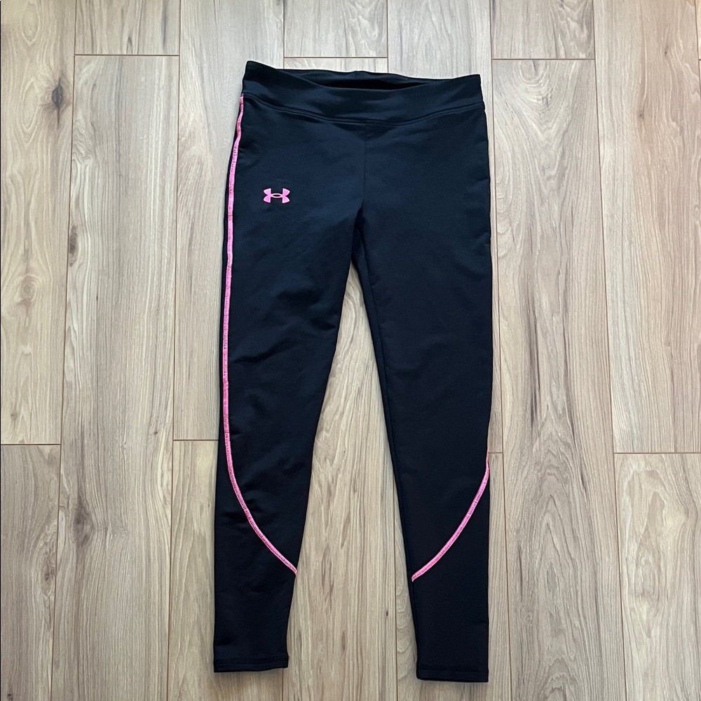 Under Armour Black Leggings with Pink Trim